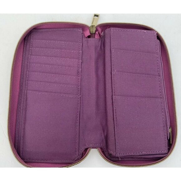 Travelon Purple Grape Zip Around‎ Fabric Wallet - Picture 3 of 5